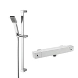 Nuie Square Thermostatic Bar Shower Valve & Shower Kit Chrome SBS68BV1