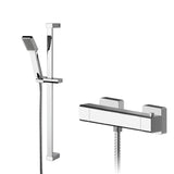 Nuie Windon Square Thermostatic Bar Shower Valve & Shower Kit Chrome SBS70BV1