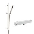 Nuie Square Thermostatic Bar Shower Valve & Minimalist Shower Kit Chrome SBS98BV1