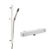 Nuie Square Thermostatic Bar Shower Valve & Minimalist Shower Kit Chrome SBS98BV1