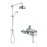 Nuie Dual Traditional 2-Outlet Thermostatic Exposed Shower Valve & Rigid Riser Shower Set Chrome SBT130DU1