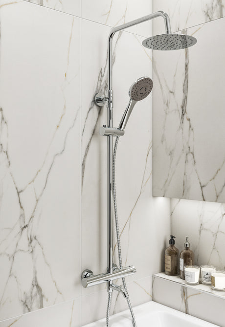 Ellsi Santana Round 3 Outlet Thermostatic Bath Shower Set Chrome SK-07-CH LS