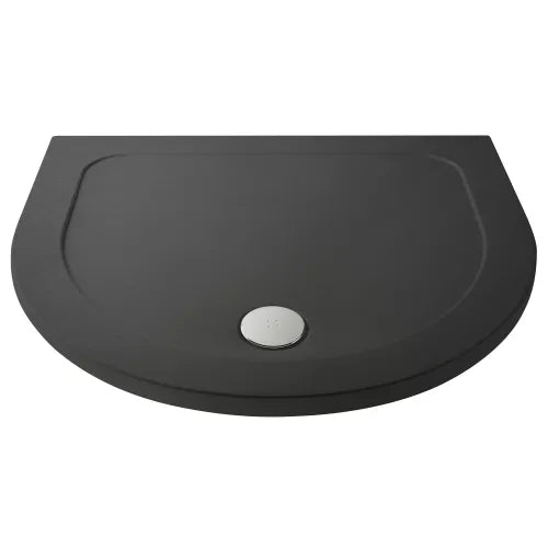 Nuie Pearlstone D-Shaped Shower Tray Grey Slate TR71095