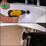 Top-Fix Round Push Button Bath Waste & Overflow Brushed Brass