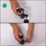 Top-Fix Round Push Button Bath Waste & Overflow Brushed Brass