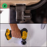 Top-Fix Round Push Button Bath Waste & Overflow Brushed Brass