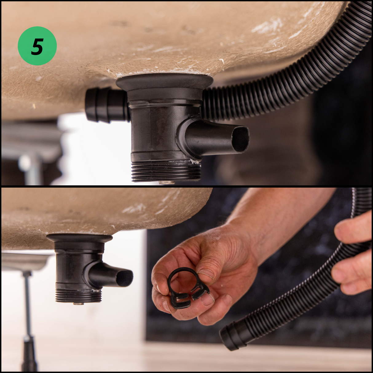 Top-Fix Round Push Button Bath Waste & Overflow Brushed Brass