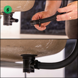 Top-Fix Round Push Button Bath Waste & Overflow Brushed Brass