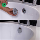 Top-Fix Round Push Button Bath Waste & Overflow Brushed Brass