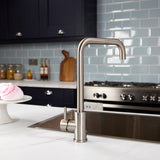 Top-Fix Vito Square Neck Single Lever Kitchen Mixer Tap Brushed Steel PDT-001328 LS1