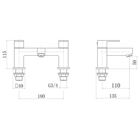 Ellsi Veal Bath Filler Tap Chrome VEA-03-CH LD