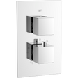 Ellsi Veda 2-Outlet Square Thermostatic Concealed Shower Valve With Diverter Chrome CSV-05-CH