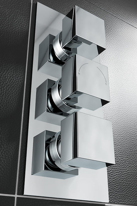 Ellsi Veda 2-Outlet Thermostatic Concealed Shower Valve Chrome CSV-03-CH LS1