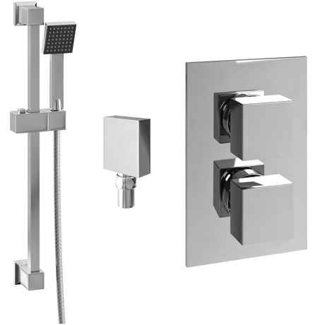 Ellsi Veda 1 Square Thermostatic Concealed Shower Set Chrome SK-14-CH_1