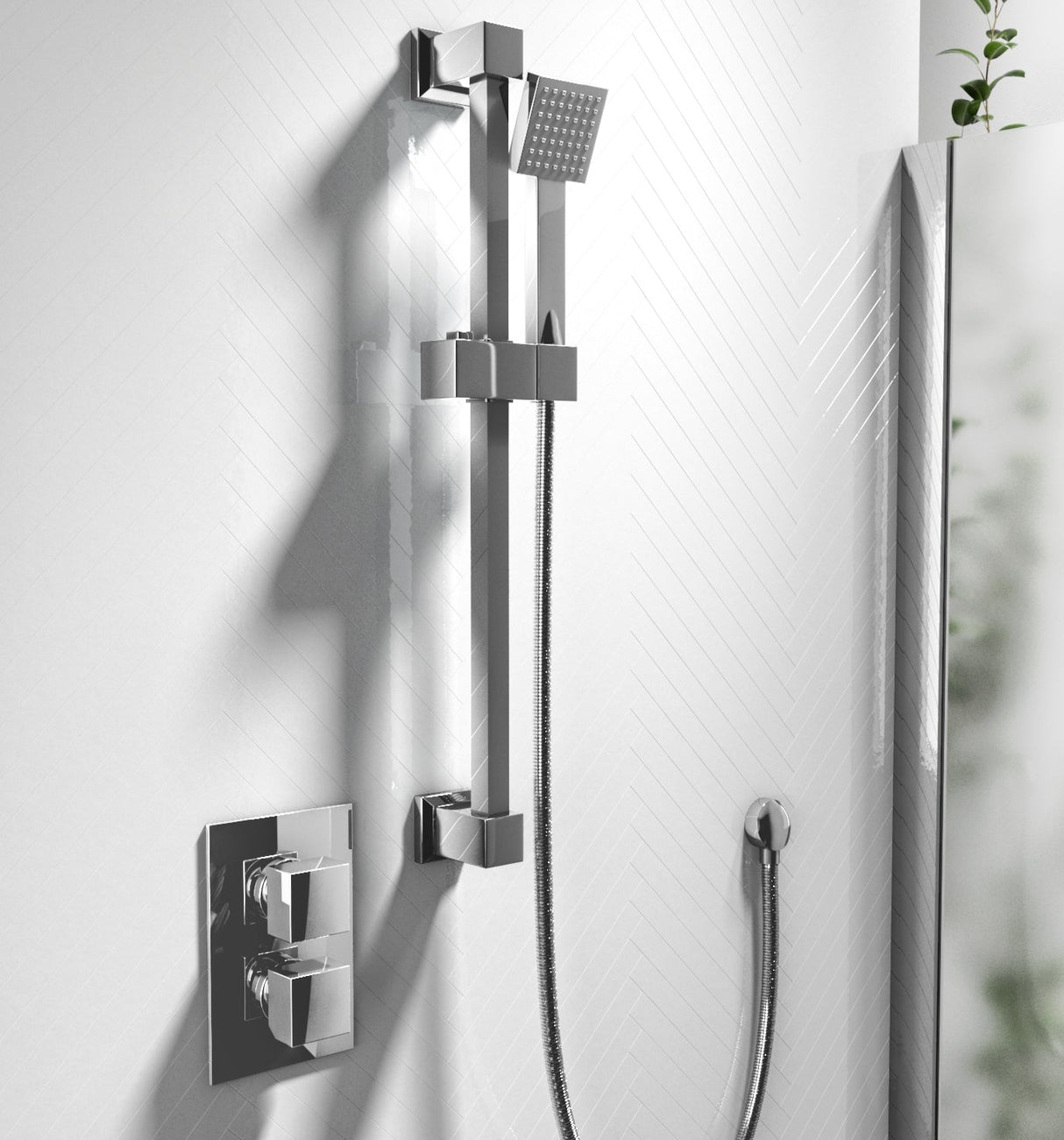 Ellsi Veda 1 Square Thermostatic Concealed Shower Chrome LS2