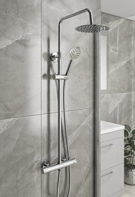 Ellsi Videira Round 2 Outlet Exposed Thermostatic Shower Set Chrome SK-05-CH LS