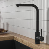 Ellsi Vito L- Neck Single Lever Kitchen Mixer Tap MATT BLACK VIT-03-MB LS