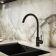 Ellsi Vito Swan Neck Single Lever Kitchen Mixer Tap MATT BLACK VIT-01-MB LS