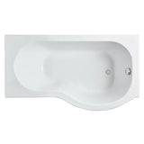 Nuie P-Shaped Shower Bath Without Bath Panel White WBP1585R