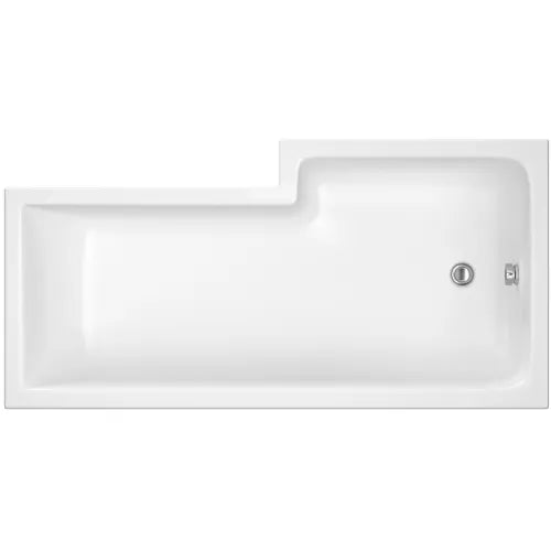 Nuie L-Shaped Shower Bath Without Bath Panel White WBS1785L