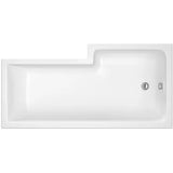 Nuie L-Shaped Shower Bath Without Bath Panel White WBS1785L