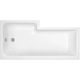 Nuie L-Shaped Shower Bath Without Bath Panel White WBS1785R