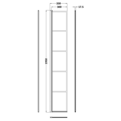 Hudson Reed 8mm Framed Wetroom Return Screen Matt Black WRSF030HC LD