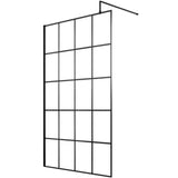 Hudson Reed 8mm Framed Wetroom Screen - Wall Fixed - Matt Black WRSF11