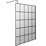 Hudson Reed 8mm Framed Wetroom Screen - Wall Fixed - Matt Black WRSF14