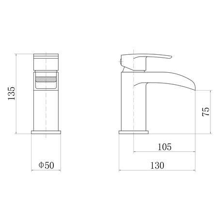 Ellsi Water Mono Waterfall Basin Mixer Tap Chrome WAT-01-CH LD