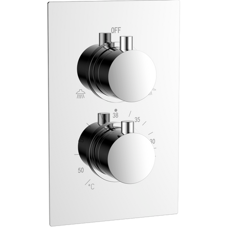 Ellsi Zona 2-Outlet Thermostatic Concealed Shower Valve With Diverter Chrome CSV-04-CH