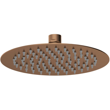 Nuie Round Stainless Steel Fixed Head Shower 200mm Brushed Bronze A15082