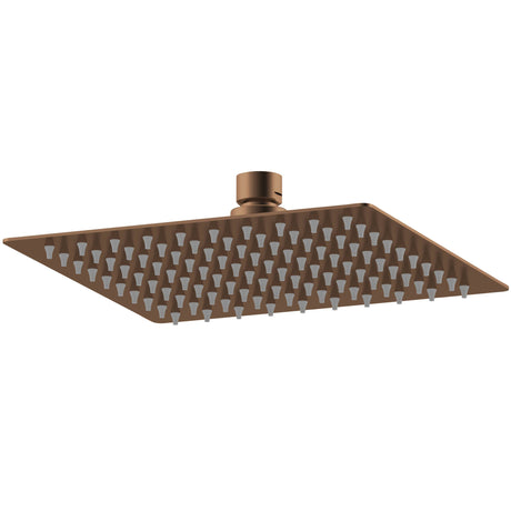 Nuie Square Stainless Steel Fixed Head Shower 200x200mm Brushed Bronze A15088