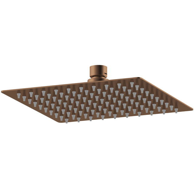 Nuie Square Stainless Steel Fixed Head Shower 200x200mm Brushed Bronze A15088