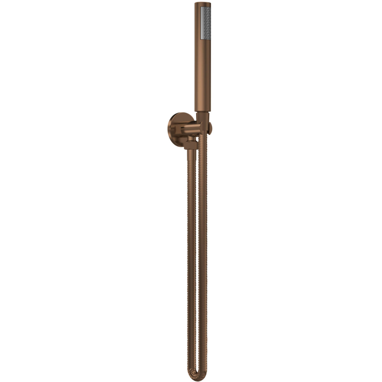 Nuie Round Elbow Outlet with Holder, Hose & Handset Brushed Bronze A15263