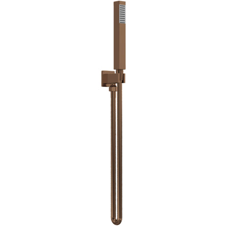 Nuie Square Elbow Outlet with Holder, Hose & Handset Brushed Bronze A15264