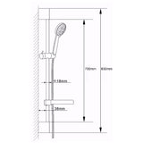 Hudson Reed Slimline Multi-function Sliding Rail Kit & Elbow Outlet Chrome A3041 LD