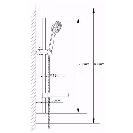 Hudson Reed Slimline Multi-function Sliding Rail Kit & Elbow Outlet Chrome A3041 LD