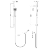 Hudson Reed Water Saving Multi-function Sliding Rail Kit & Elbow Outlet Chrome A3064 LD