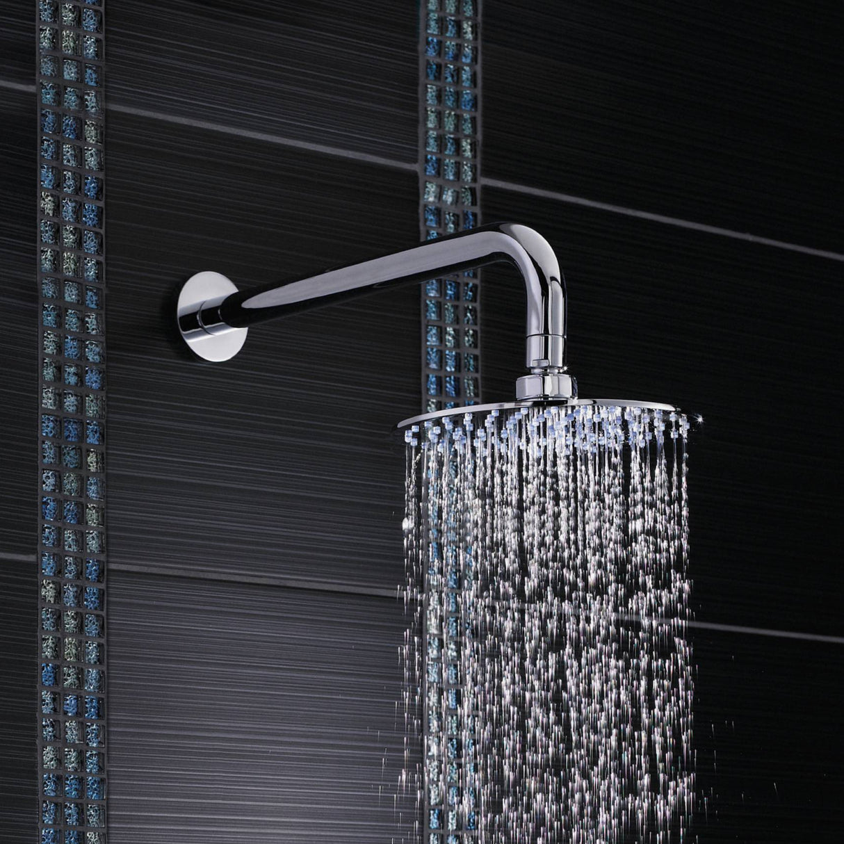 Nuie Round Stainless Steel Fixed Head Shower 200mm Chrome A3082 LS