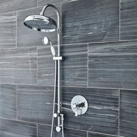 Nuie Victorian Traditional 1 Outlet Thermostatic Dual Concealed Shower Valve Chrome A3092C LS2