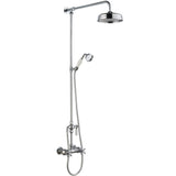 Nuie Traditional 2 Outlet Thermostatic Exposed Shower With Rigid Riser Set Chrome A3117