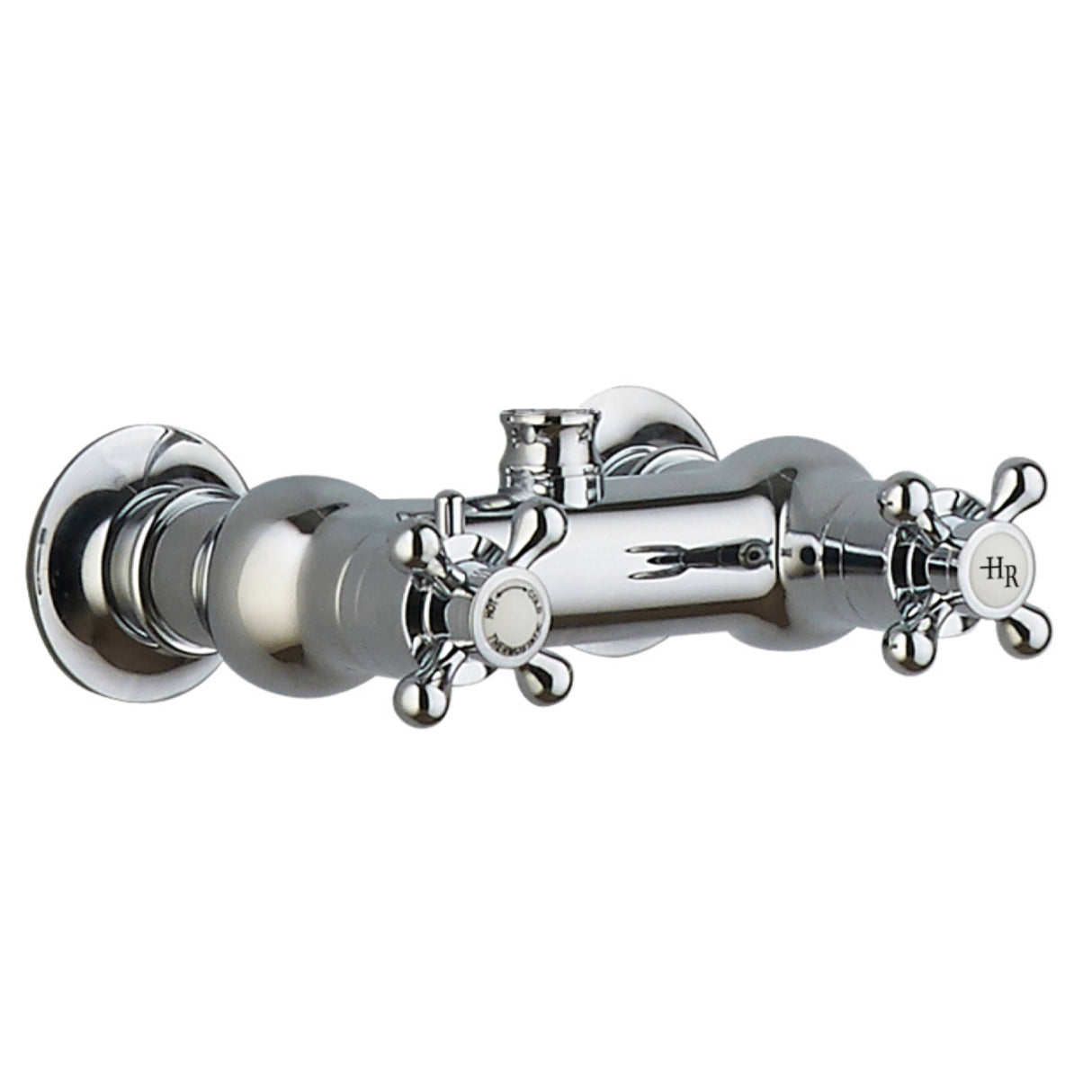 Nuie Traditional 2 Outlet Thermostatic Exposed Shower With Rigid Riser Set Chrome A3117_2