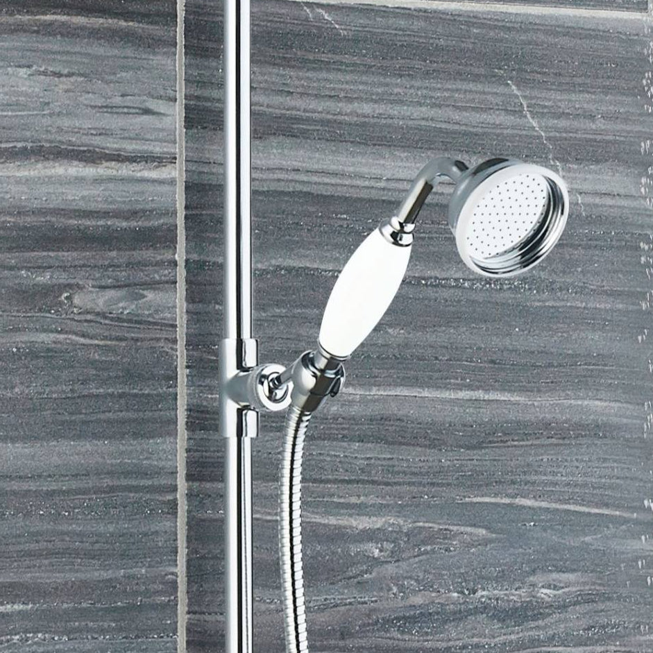 Nuie Traditional 2 Outlet Thermostatic Exposed Shower With Rigid Riser Set Chrome A3117 LS5