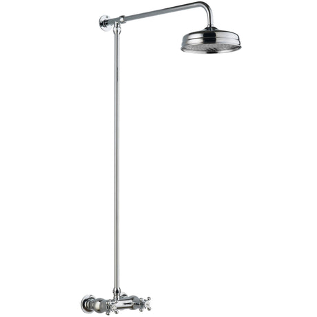 Nuie Traditional 1 Outlet Thermostatic Exposed Shower With Rigid Riser Set Chrome A3118