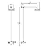 Nuie Traditional 1 Outlet Thermostatic Exposed Shower With Rigid Riser Set Chrome A3118 LD