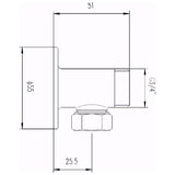 Nuie Backplate Elbow Unions For Exposed Shower Valves Chrome A312 LD