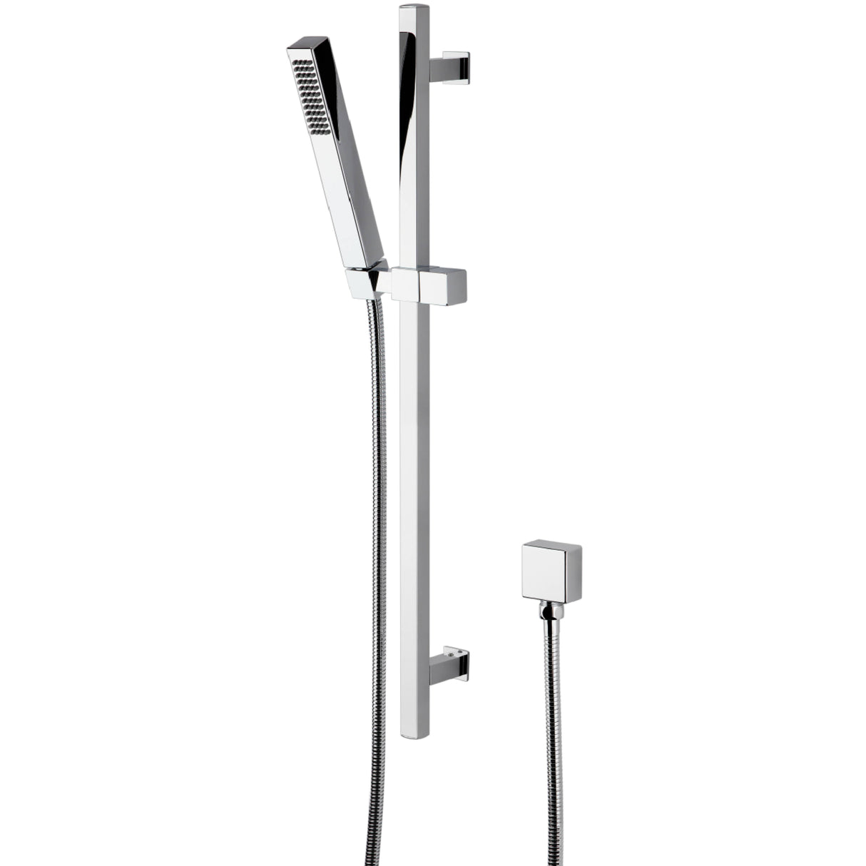 Hudson Reed Kubix Rectangular Sliding Rail Kit & Elbow Outlet Chrome A3181
