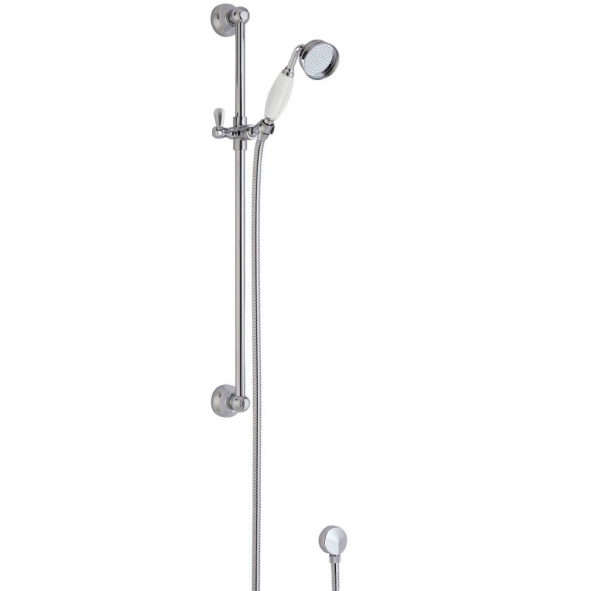 Nuie Traditional Sliding Rail Shower Set & Elbow Outlet Chrome A3211