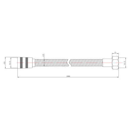 Nuie Shower Flex Hose 2.0m Chrome Chrome A322 LD